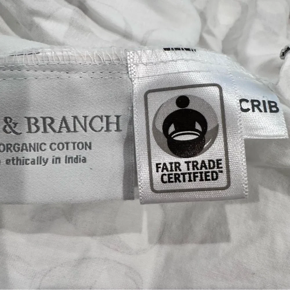 Boll & Branch Organic Cotton Crib Sheet With Rabbit Print